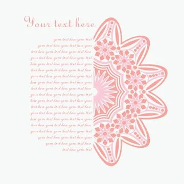 Ornamental round lace pattern, circle background with many details, looks lik Stock Illustration
