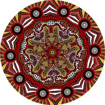 Ornamental round lace pattern, circle background with many details, looks lik Stock Illustration