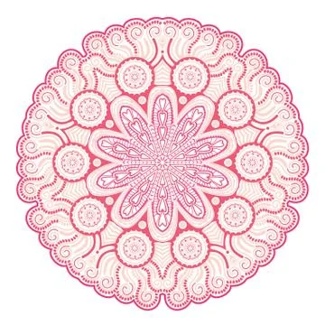 Ornamental round lace pattern, circle background with many details, looks lik 스톡 일러스트