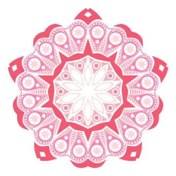 Ornamental round lace pattern, circle background with many details, looks lik Stock Illustration