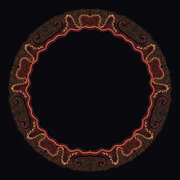 Ornamental round lace pattern, circle background with many details, looks lik 스톡 일러스트