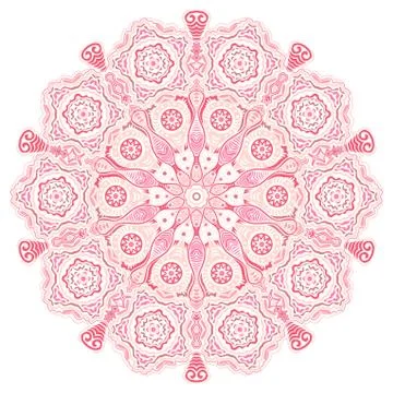 Ornamental round lace pattern, circle background with many details, looks lik 스톡 일러스트