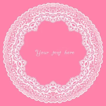 Ornamental round lace pattern, circle background with many details, looks lik Stock Illustration