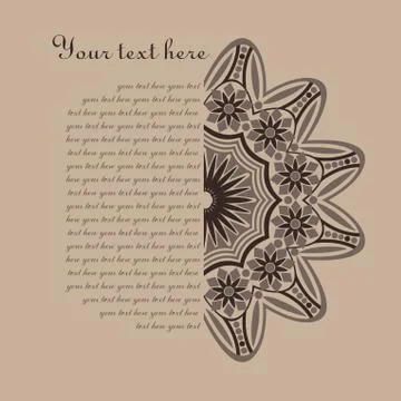 Ornamental round lace pattern, circle background with many details, looks lik 스톡 일러스트