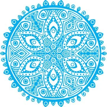 Ornamental round lace pattern, circle background with many details, looks lik Stock Illustration