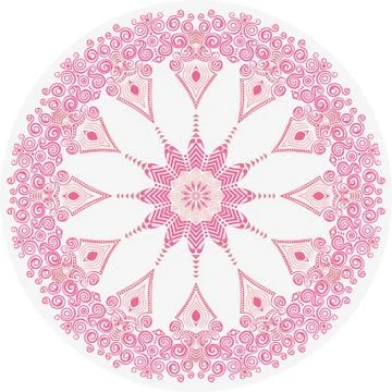 Ornamental round lace pattern, circle background with many details, looks lik Illustrazione stock