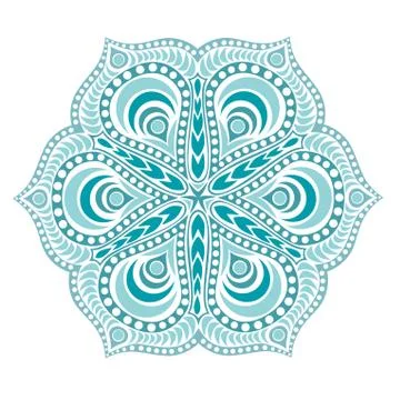 Ornamental round lace pattern, circle background with many details, looks lik Stock Illustration