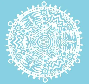 Ornamental round lace pattern, circle background with many details, looks lik 스톡 일러스트