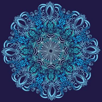 Ornamental round lace pattern, circle background with many details, looks lik 스톡 일러스트