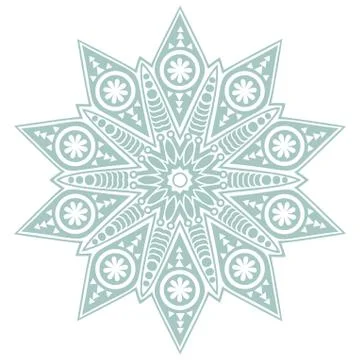 Ornamental round lace pattern, circle background with many details, looks lik Stock Illustration