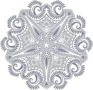 Ornamental round lace pattern, circle background with many details, looks lik イラスト素材