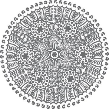 Ornamental round lace pattern, circle background with many details, looks lik 스톡 일러스트