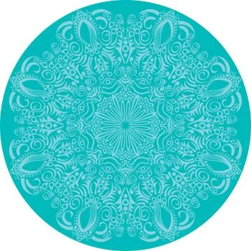 Ornamental round lace pattern, circle background with many details, looks lik Stock Illustration