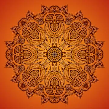 Ornamental round lace pattern Stock Illustration