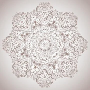 Ornamental round lace pattern Stock Illustration