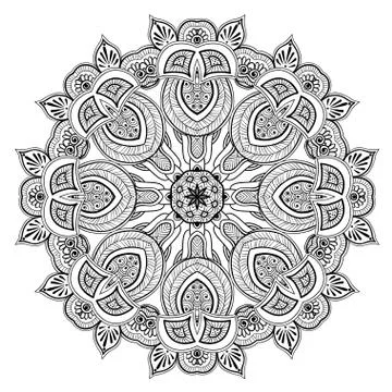 Ornamental round lace pattern is like mandala Stock Illustration
