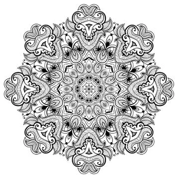 Ornamental round lace pattern is like mandala Stock Illustration