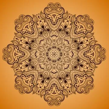 Ornamental round lace pattern is like mandala Stock Illustration