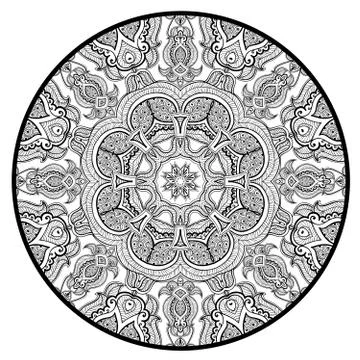 Ornamental round lace pattern like mandala Stock Illustration