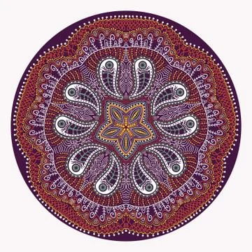 Ornamental round lace, snowflake Stock Illustration