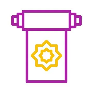 Ornamental Scroll with Geometric Star Pattern Stock Illustration