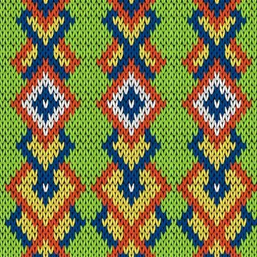 Ornamental seamless knitted pattern Stock Illustration