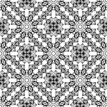 Ornamental Seamless Line Pattern 스톡 일러스트