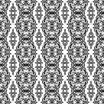 Ornamental Seamless Line Pattern 스톡 일러스트