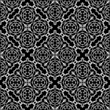 Ornamental Seamless Line Pattern 스톡 일러스트