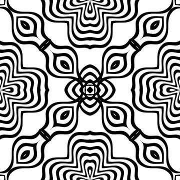 Ornamental Seamless Line Pattern 스톡 일러스트
