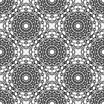 Ornamental Seamless Line Pattern 스톡 일러스트