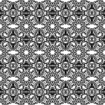 Ornamental Seamless Line Pattern 스톡 일러스트