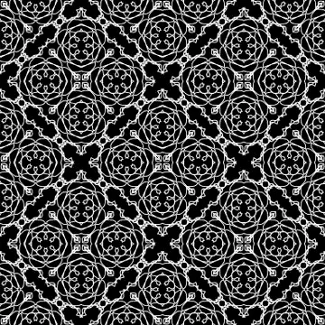 Ornamental Seamless Line Pattern 스톡 일러스트