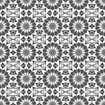 Ornamental Seamless Line Pattern 스톡 일러스트