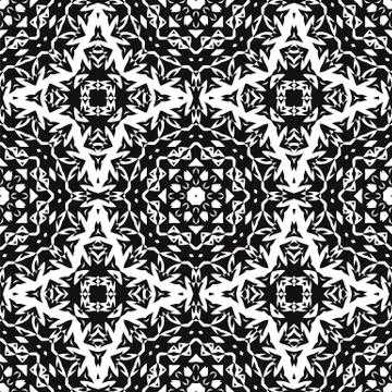 Ornamental Seamless Line Pattern 스톡 일러스트
