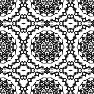 Ornamental Seamless Line Pattern 스톡 일러스트
