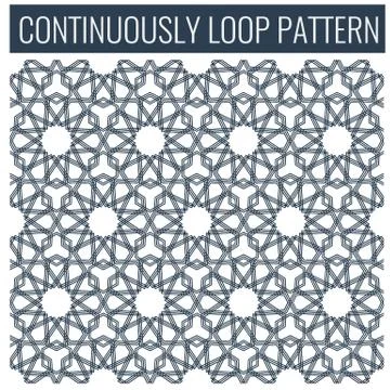 Ornamental seamless loop arabic or islamic geometric pattern tiles. Illustrazione stock