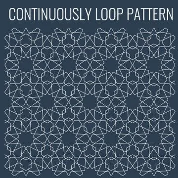 Ornamental seamless loop arabic or islamic geometric pattern tiles. Stock Illustration