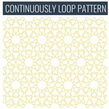 Ornamental seamless loop arabic or islamic geometric pattern tiles. Illustrazione stock