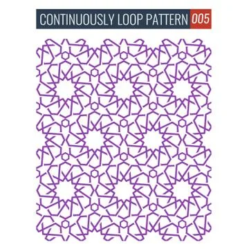 Ornamental seamless loop arabic or islamic geometric pattern tiles. Stock Illustration