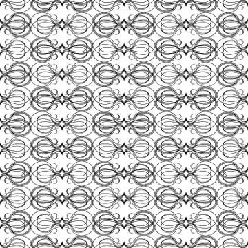 Ornamental seamless monochrome pattern Stock Illustration