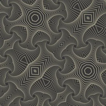 Ornamental seamless pattern with 3D illusion Stock Illustration