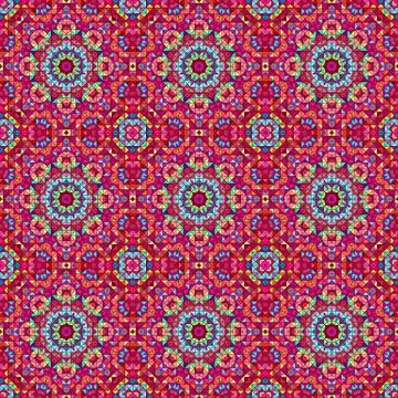 Ornamental seamless pattern. Abstract red geometrical vector bac Stock Illustration