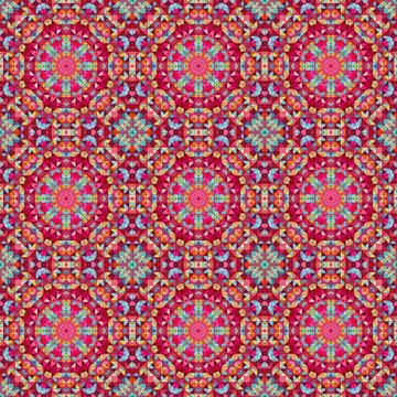 Ornamental seamless pattern. Abstract red geometrical vector Stock Illustration