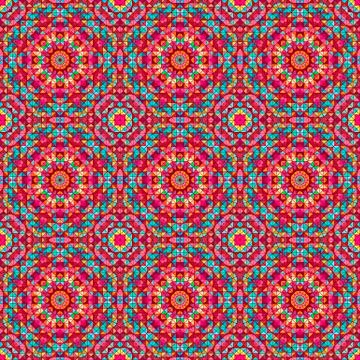 Ornamental seamless pattern. Abstract red geometrical vector bac Stock Illustration