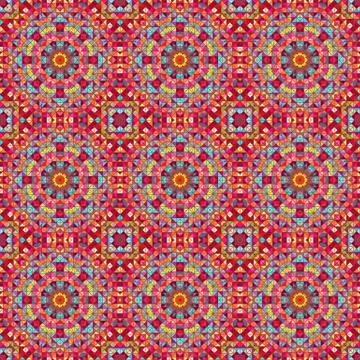 Ornamental seamless pattern. Abstract red geometrical vector Stock Illustration