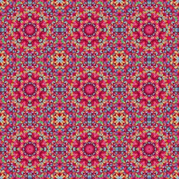 Ornamental seamless pattern. Abstract red geometrical vector Stock Illustration