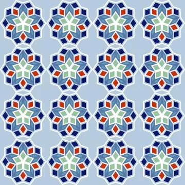Ornamental seamless pattern, arabic or nordic tile style, vector illustration 스톡 일러스트