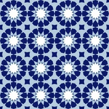 Ornamental seamless pattern, arabic tile style, vector illustration backgroun Illustrazione stock
