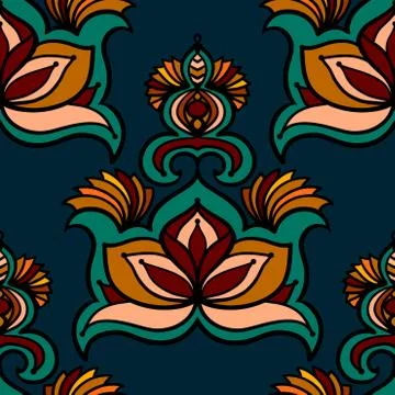 Ornamental seamless pattern can be used for wallpaper, website background, te Illustrazione stock